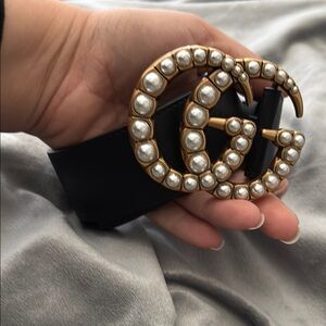 Black Belt with Gold and Pearl Accents